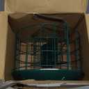 Kingsyard Squirrel Proof Suet Feeder, Cage Bird Feeders for Outdoors Hanging, All Metal, Double Suet Cake Capacity, Tray & Weatherproof, Green