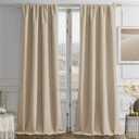 Joydeco Latte Coffee Velvet Curtains 84 Inches 2 Panels, Luxury Thermal Insulated Soft Blackout Curtains for Bedroom & Living Room, Room Darkening Velvet Drapes, Rod Pocket (52W x 84L)