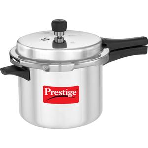 Prestige Popular Aluminum Pressure Cooker, 5 L, Silver