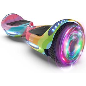 Hoverboard Certified HS2.01 Bluetooth Flash Wheel with LED Light Self Balancing Wheel Electric Scooter (Rainbow Wave)