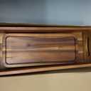 Handmade Toilet Tank Basket Topper & Vanity Tray Set of Natural Acacia Wood by DEMIGO, Created by Skilled Artisans, Smooth, Durable, Attractive Decor for Bathroom, Kitchen, Home, Spa (Brown)