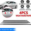 4Pcs Weatherstrip Window Moulding Trim Seal Belt Compatible with 2016-2021 Honda Civic 4 Door Sedan