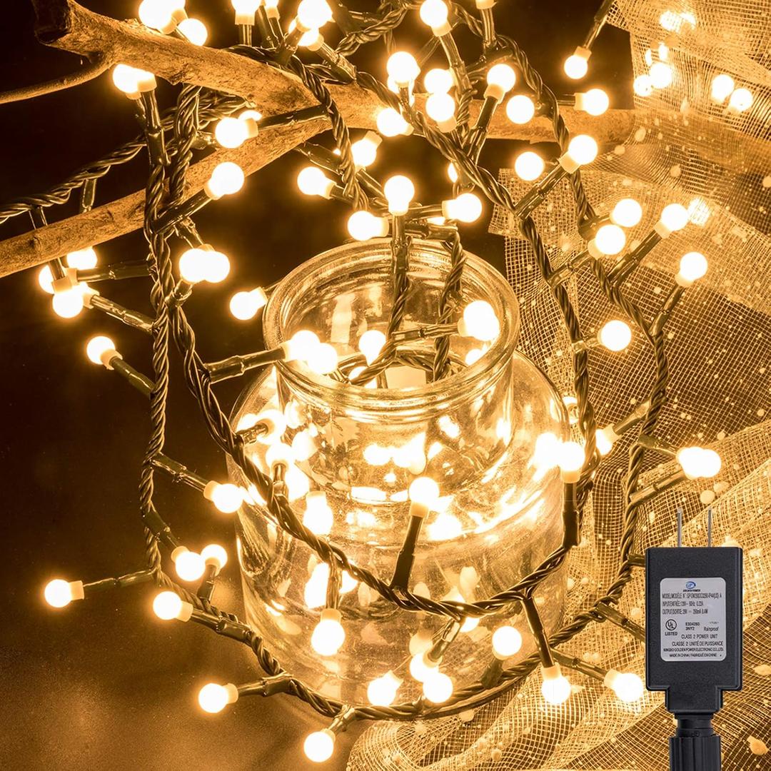 AWQ 500 LED 49ft Christmas Cluster Lights - String Lights for Home, Garden, Wedding, Party & Xmas Tree Decor - Indoor & Outdoor Use