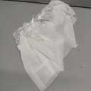 OYOANGLE Women's Lingerie Lace Ruffle Panties Bowknot Mid Waist Thongs Underwear (White)