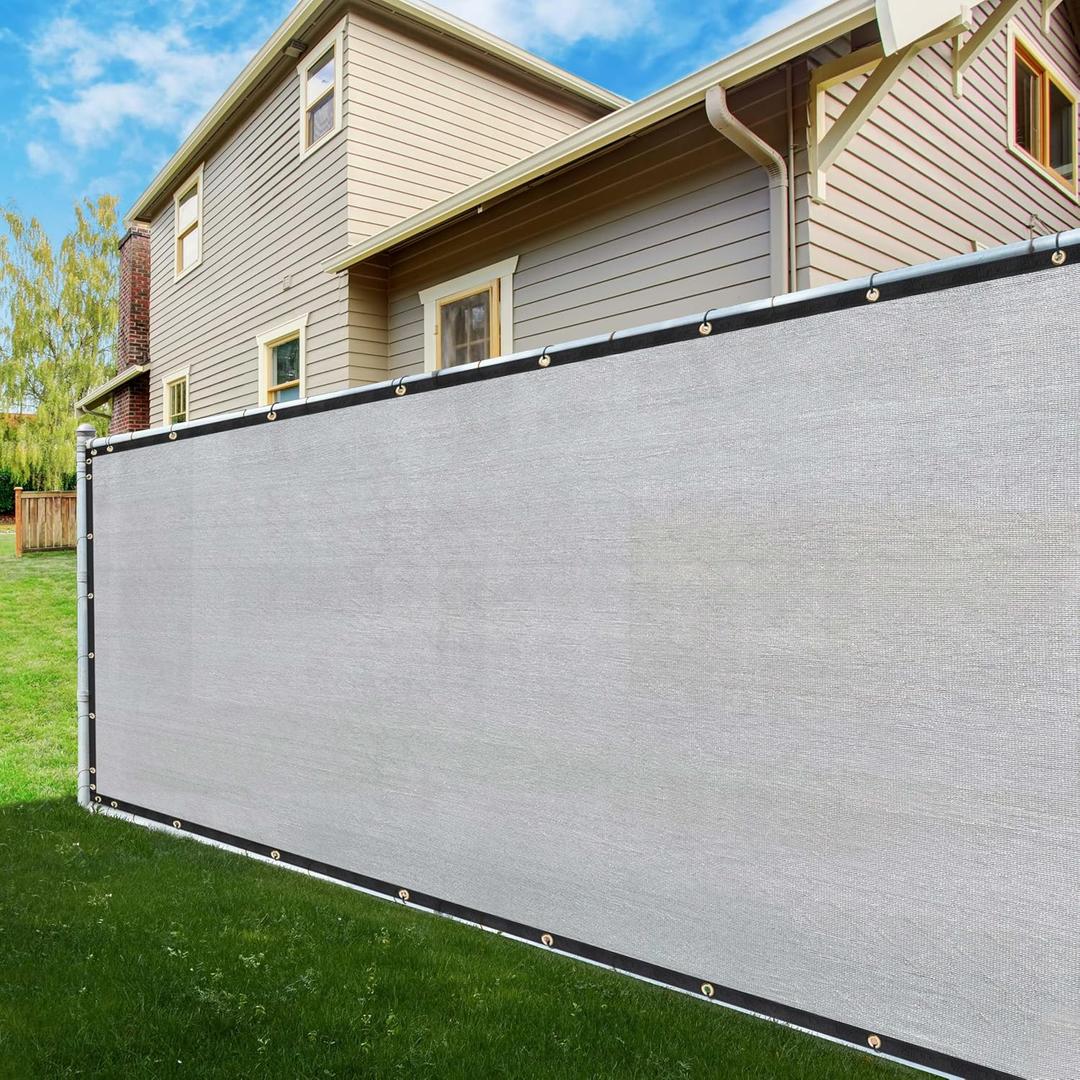 ShadeMart 4' x 50' Grey Fence Privacy Screen Windscreen Shade Fabric Cloth HDPE, 90% Visibility Blockage, with Grommets, Heavy Duty Commercial Grade, Cable Zip Ties Included  (Gray)
