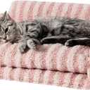 Hollypet Cat Bed Fluffy Plush Mutifuctional Double-Layer Soft Pet Couch Orthopedic Sofa Nest Beds for Small Cats and Dogs, Pink (21x15x8 inch)
