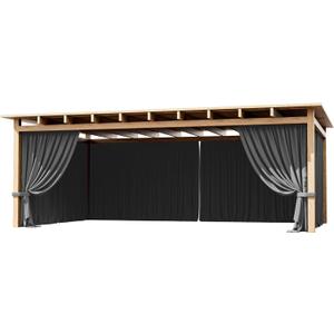 4-Panel Gazebo Curtain, 1220ft Waterproof Outdoor Privacy Panels with Zipper, Designed for Patio & Backyard Gazebo Tent (Curtain Only) (Grey)