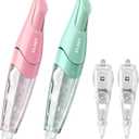 Refillable Retractable White Correction Tape, Pen Shaped Smooth Pull Out Set, Japanese Aesthetic Cute Office Supplies, 4 PCS (ZH-67)