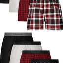 Hanes boys Underwear Boxers, 8-pack, Cotton-blend Woven Boxers for Boys, Moisture-wicking, Breathable, S