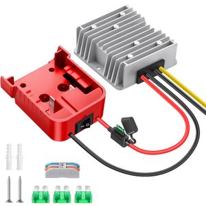 18V to 12V Step Down Converter for Milwaukee M18 Battery, DC Voltage Reducer Transformer 12V 20A 240W Buck Converter Power Wheel Battery Adapter with Over Discharge Protection, Switch and Fuse