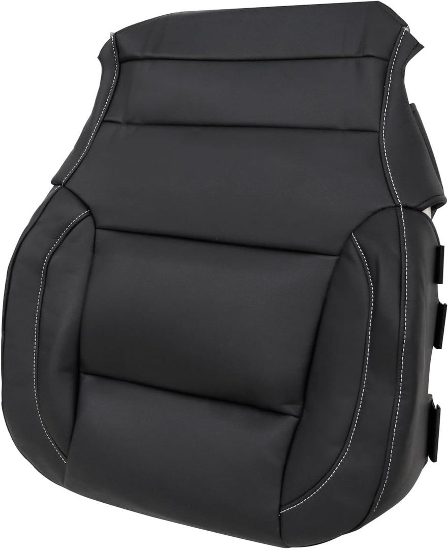 FZJDSD Black Driver or Passenger Side Bottom Microfiber Leather Replacement Seat Cover Compatible with Chevy Silverado Tahoe Suburban GMC Yukon Sierra 2014 2015 2016 2017 2018 2019