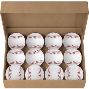 Unmarked Adult Baseballs, Standard Practice Baseball Size 9 Inch, Blank Baseballs Tball Balls for High School League Training, Pitching, Throwing and Autograph (2Pack, 4 Pack, 12 Pack)