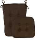 Klear Vu Embrace Rocking Chair Cushions for Living Room, Nursery, or Home Office, Tufted and Non-Slip Pads, 2 Piece Set, Seat 16"x15" and Seat Back 24"x17", Chocolate