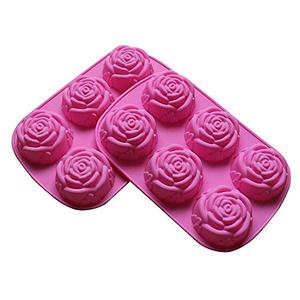 2 pack of X Large Rose Flower Ice Cube Chocolate Soap Tray Mold Silicone Party maker