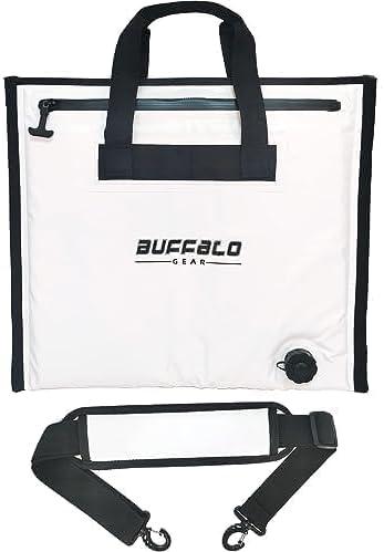 Buffalo Gear Insulated Cooler Bag - 20x18in Bait Cooler, Waterproof Fish Kill Bag (White)