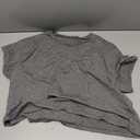 Amazon Essentials Women's Soft Cotton Knot Front Cropped Yoga Gray, L