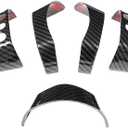 Fit for Toyot@ FJ Cruiser 2007-2021 Center Console Button Cover, ABS Car Center Console Panel Protection Frame Molding Sticker Trim, 7PCS (Carbon Fiber Pattern)