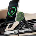 Belkin Wireless Car Charger, Magnetic Car Vent Mount w/ 3.3ft USB C Cable, Qi2 MagSafe Compatible Fast Charging iPhone Charger for iPhone 17, Galaxy S26, Pixel 10, & More - Travel Accessories - Black