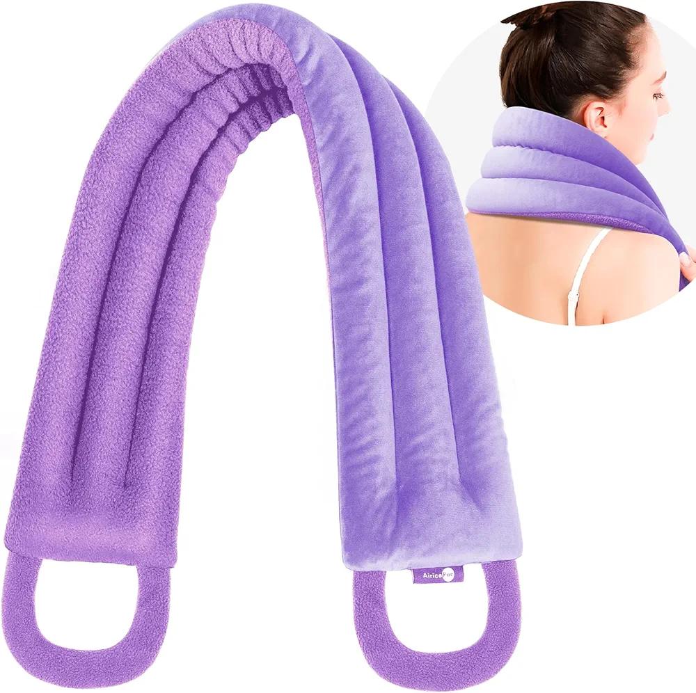 Microwave Heating pad for Neck and Shoulders Back 33 * 5" microwavable Moist Heat Pack Warm hot Compress Neck wrap Weighted Rice Bean Bag Reusable Herbal Nature Calming Portable