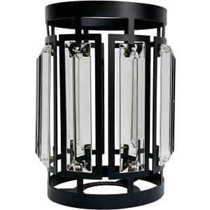 Industrial Black Metal Lamp Shades, Rustic Elegant K9 Crystal Lampshade for E26/E27 Lamp Fixtures Industrial Black Metal Lamp Shades, Rustic Elegant K9 Crystal Lampshade for E26/E27 Lamp Fixtures