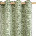 BGment Olive Green French Country Curtains 63 Inches Long for Bedroom, Leaf Jacquard Botanical Pattern Cottage Core Boho Vintage Semi Sheer Linen Window Drapes, 2 Panels, 52 x 63 Inch