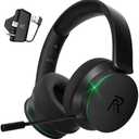 RYR Wireless Gaming Headset for Xbox Series X|S, Xbox One, PS5, PS4, Switch, Mac, Bluetooth 5.3, 3D Surround Sound, Rotatable Earmuffs, Gaming Headphones with Noise Canceling Microphones-Blackgreen