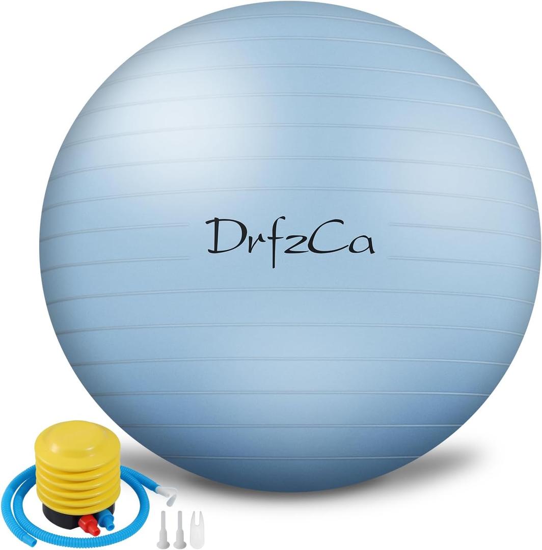 Exercise Ball, Pilates Ball for Pregnancy, Swiss Balance Ball with Pump,Multiple Sizes Stability Ball Chair for Office, Home Gym, Fitness, Workout and Physical Therapy (21inch, Macaron blue)