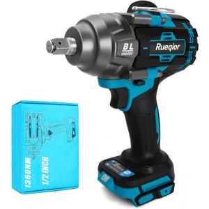 Cordless Impact Wrench 1/2" Compatible with Makita 18V Battery, Impact Wrench 1000FT-LBS(1360N.m) High Torque Brushless Electric Impact, with 4 Modes Power Impact Driver for Car, Truck (No Battery)