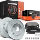 A-Premium 12.91 inch(328 mm) Rear Drilled and Slotted Disc Brake Rotors + Ceramic Pads Kit Compatible with Select Dodge, Chrysler, Volkswagen and Ram Models - Grand Caravan, Town & Country, Journey, 2 Packs