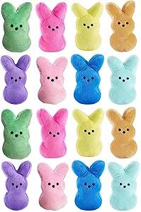 Rdogeia 16PCS Easter Stuffed Bunny Plush Toys,Easter Basket Stuffers Egg Fillers,Easter Bunny Bulk Stuffed Animals Plushie for Kids Boys Girls Party Favors Gifts