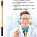 Bamboo Toothbrushes Hard Bristles for Adults 20 Pack, Wooden Toothbrush Family Set Natural Organic Tooth Brush (Black White 20p)