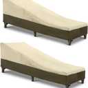 SunPatio Chaise Lounge Cover Outdoor Waterproof, Heavy Duty 2 Pack Patio Lounge Chair Covers, UV & Rip & Fade Resistant, All Weather Protection, 80"L x 32"W x 25"H, Beige & Olive