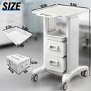 Medical Trolley Cart Mobile with Drawers, Hospital Ultrasound Cart with 4 Silent Swivel Wheels, Portable Medical Trolley Carts, 225 LBS Load, for Beauty, Salon, Clinic and Lab (White, Double Drawer)
