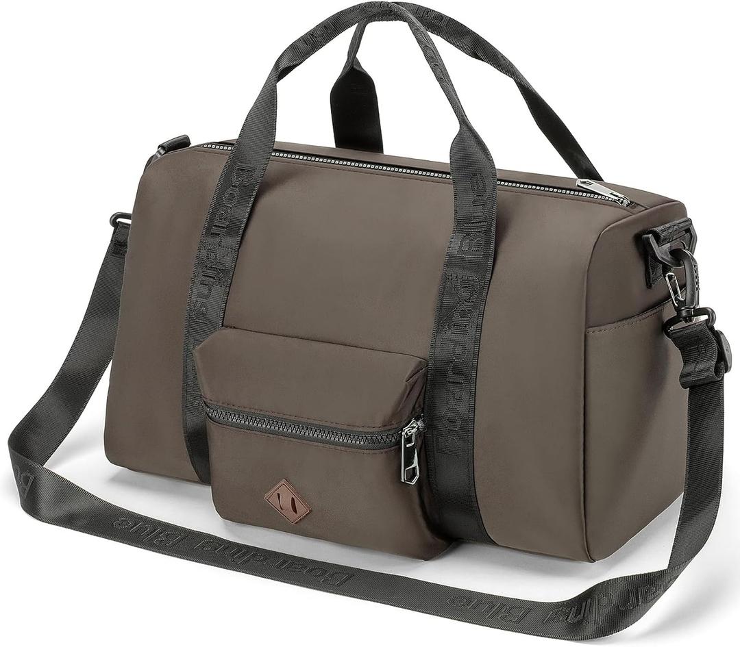 For United Airline 17x10x9 Inches Personal Item Underseat Travel duffle bag, ports Tote Gym Bag,Shoulder Weekender Overnight Bag (Beige)