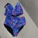 High Waisted Two Piece Swimsuit-Womens Bikini Set Tummy Control Bathing Suit Modest Full Coverage Bikini 2025, Large