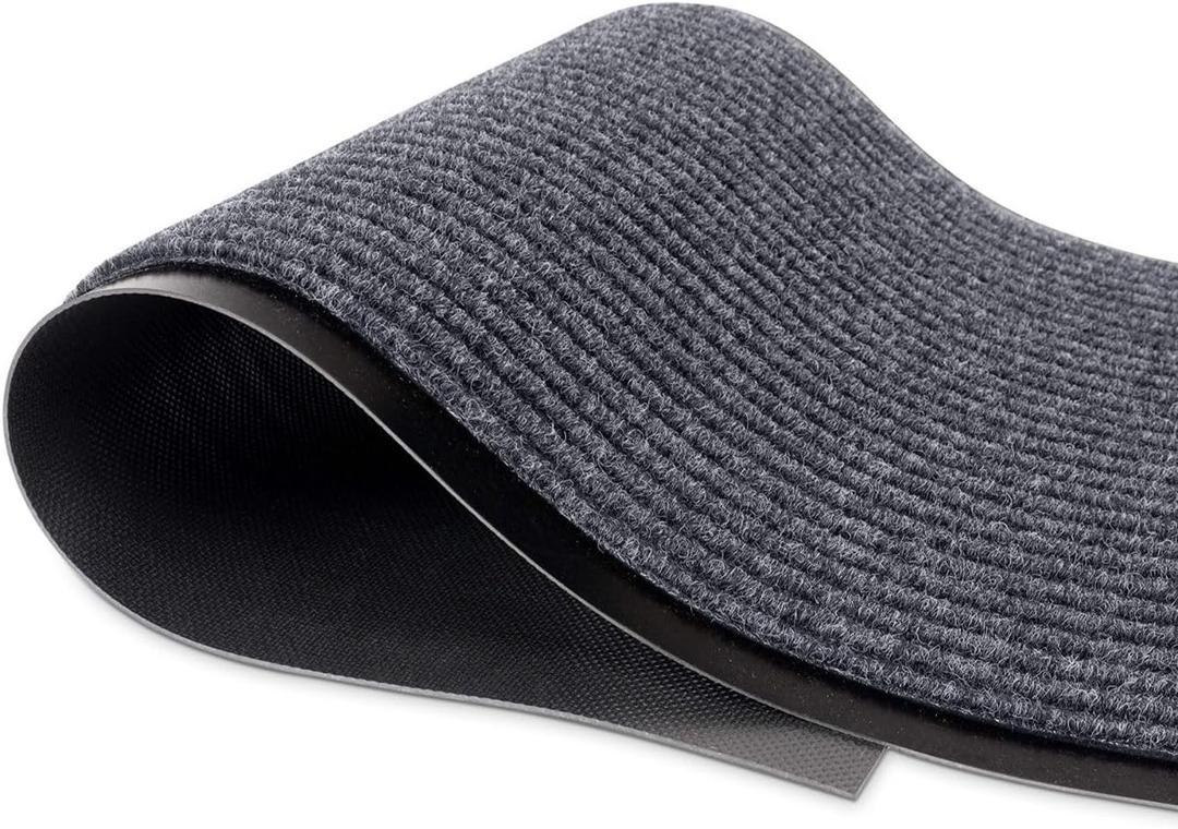 MaxMat Extra Large Commercial Floor Mat, 3 x 5 Feet Rubber Border Heavy Duty Door Mat, Waterproof, Low-Profile, Easy to Clean, Rubber Entry Mat (Charcoal Grey)