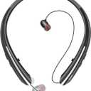 Neckband Bluetooth Headphones, Bluetooth 5.4 Wireless Headphone with Retractable Earbud,CVC8.0 Noise Cancelling, 16Hrs Playtime, Around The Neck Headphones Stereo Headset for Music, Conference, Videos (Black)