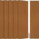 BUBOS 10 Pack Large Acoustic Panels, 48"X 12"X 0.4", Sound Proof Panels for Walls, Decorative, Self-Adhesive, 3D Slat (Brown 01)