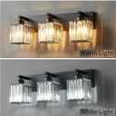 Modern Bathroom Vanity Light 3-Lights Modern Black Crystal Wall Light Bathroom Vanity Light Fixtures