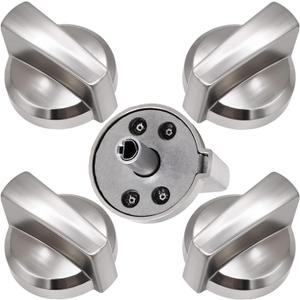 Funmit 5 Pack WB03X25796 Heavy Duty Burner Knob Exact Compatible with General Electric(GE) Stove Range Replaces AP5986232 WB03T10326 PS11721433 B071RXPPGF 4362262 Cooktop, Silver