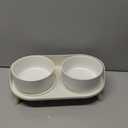 Elevated Ceramic Dog Bowl Set - Double Dog Feeding Bowls with Stand Splash Proof - Raised Dishes for Food and Water - Ideal for Small to Medium Dogs - 2 x 850 ml - 28.74 oz - White