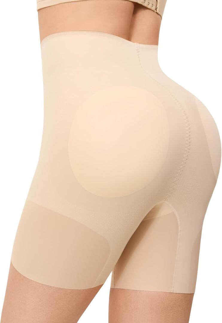 Nebility Butt Lifting Shapewear with Butt Pads - High Waist Padded Underwear for Women, Hip Enhancer Booty Lifter Shorts (Medium, Beige)