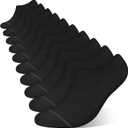 10 x wernies 10 Pairs No Show Socks Men Low Cut Ankle Short Casual Thin Invisible Socks with Non Slip Grips (Black)