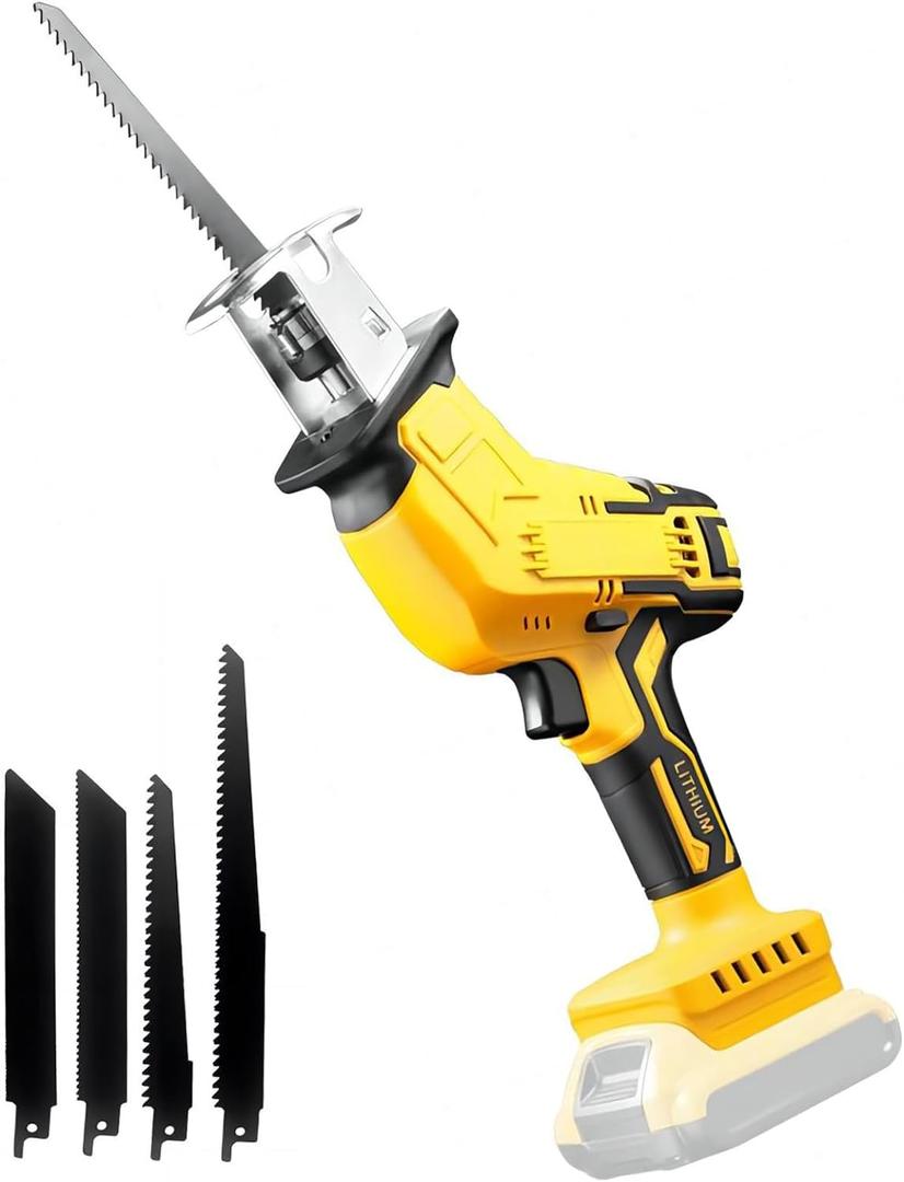 Cordless Reciprocating Saw for DEWALT 20V Max Battery, Brushless Motor Variable Speed 0-3500 SPM, Tool-free Blade Change, AODERTI Recipro Sawzall with 4 Saw Blades for Wood/Metal Cutting (Tool Only)