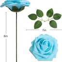 DuHouse 25Pcs Artificial Roses Flowers Fake Rose with Stems Real Touch Foam Flowers for DIY Wedding Bouquet Centerpiece Floral Arrangement Party Home Decor (Sky Blue)