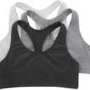 Hanes Women's Racerback Cotton T-Back Bralette (3 Pack) (Large)