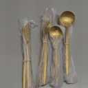 CEKEE Gold Silverware Set, 40 Piece Gold Utensils Set Service for 8, Stainless Steel Flatware Set Include Knives Spoons and Forks Cutlery Set for Kitchen Home Restaurant Wedding, Satin Finish