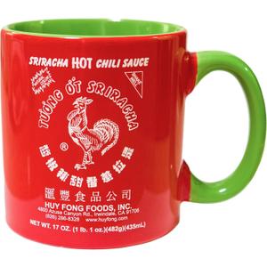 Sriracha Hot Chili Sauce Red & Green Ceramic Mug, Large, 19oz (20 Ounces)