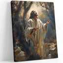 Jesus Canvas Wall Art Jesus Praying In The Garden Of Gethsemane Wall Decor Picture Christian Prayer Poster Print Painting for Living Room Bedroom Church Decoration Ready to hang
