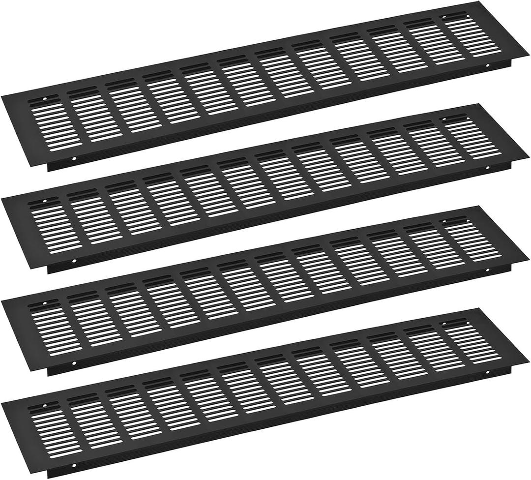 uxcell 4pcs Rectangle Ventilation Grille Aluminum Alloy Mesh Air Vent Cover, 500x100mm